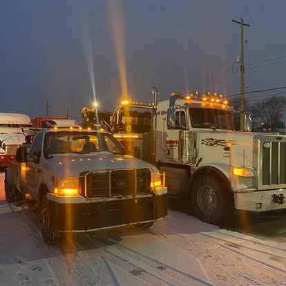 Mike's Wrecker on a night highway run